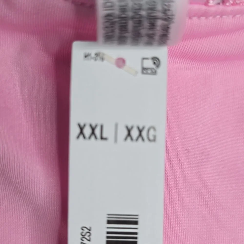 3350 NWT Pink By Frankies Pink Eyelet High Cut Bikini Bottom Sz XXL